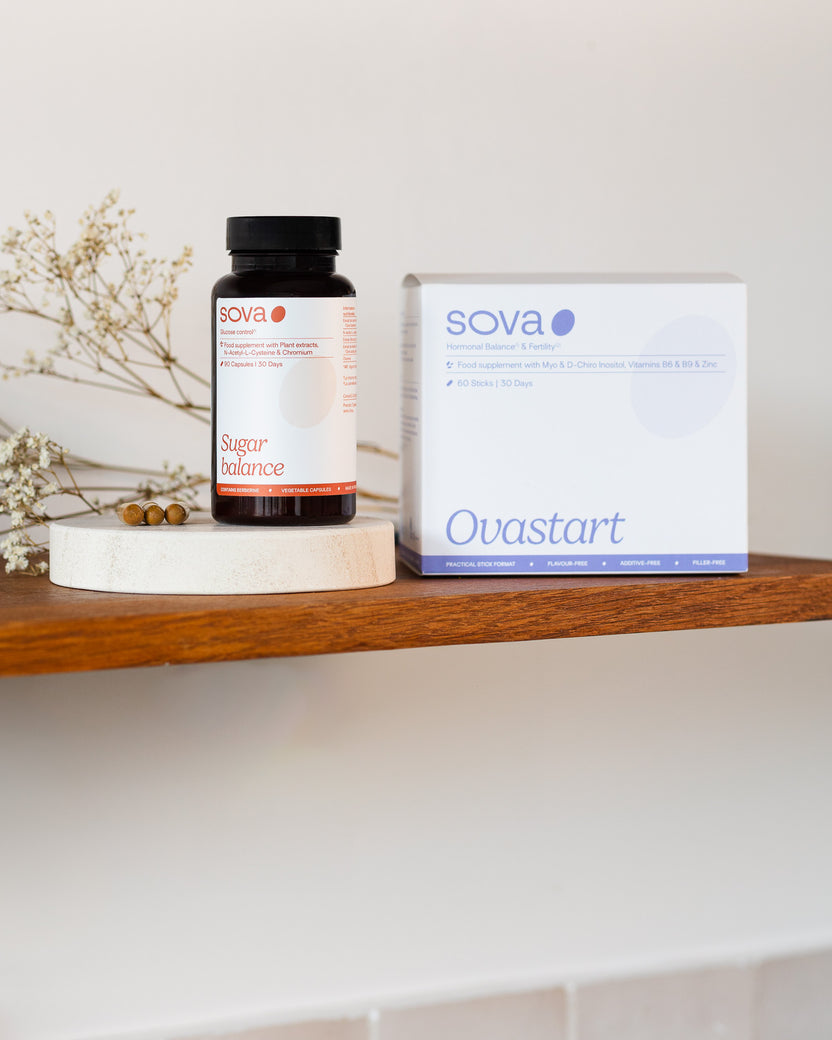 Complément SOVA Ovastart SOPK - Fertilité, équilibre Hormonal - 60 Sticks (Myo-Inositol, Zinc, B6, B9)